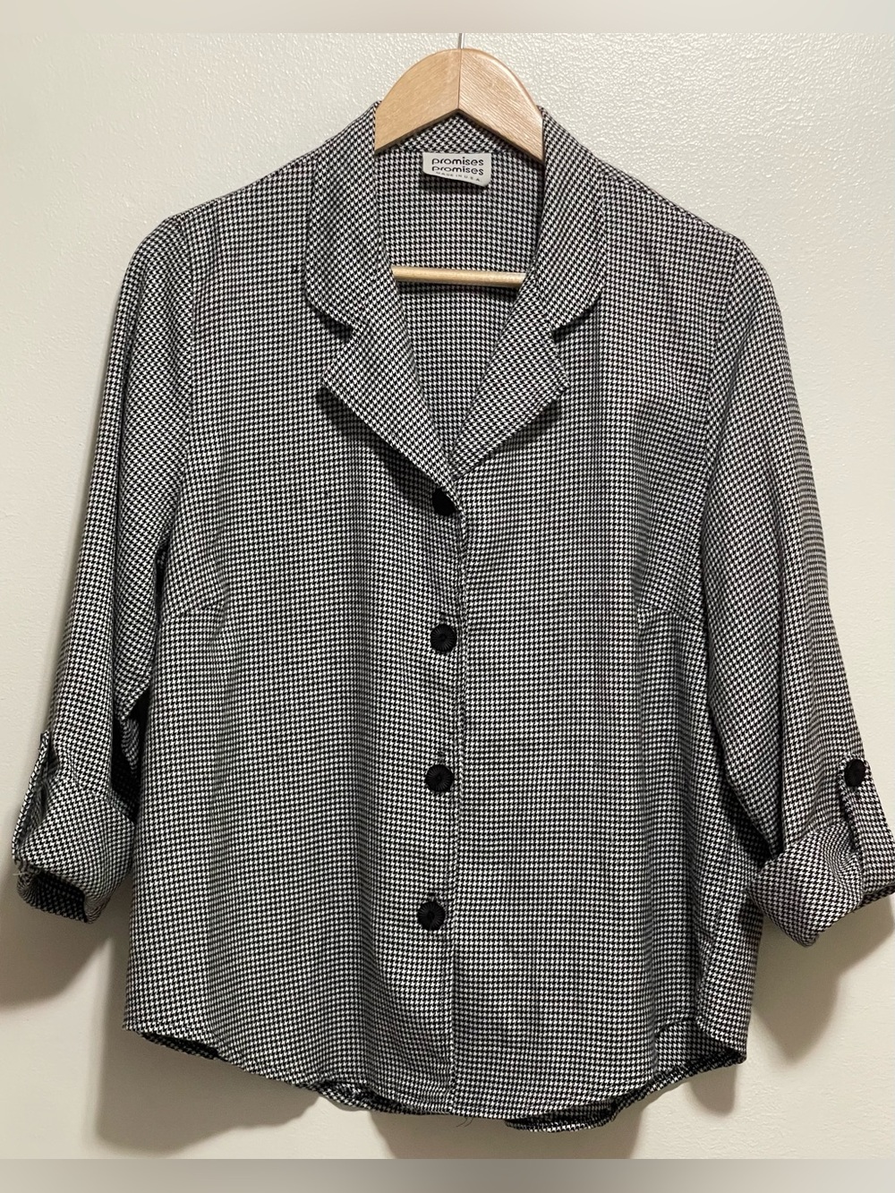 Vintage Promise Promise Black & White Houndstooth blazer